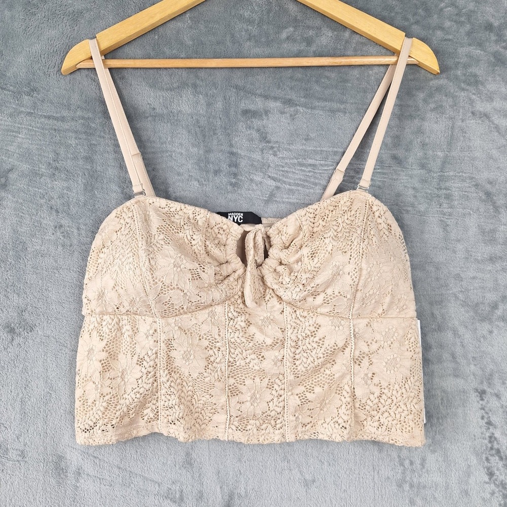 Womens Top XXL Babydoll Floral Lace Corset Bustier Cropped Coquette Fairy Cami